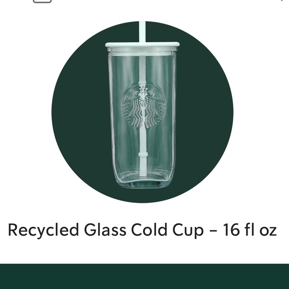 NWT Starbucks Spring 2023 Recycled Glass Mint Triangle Bottom  16oz Tumbler - Picture 3 of 13